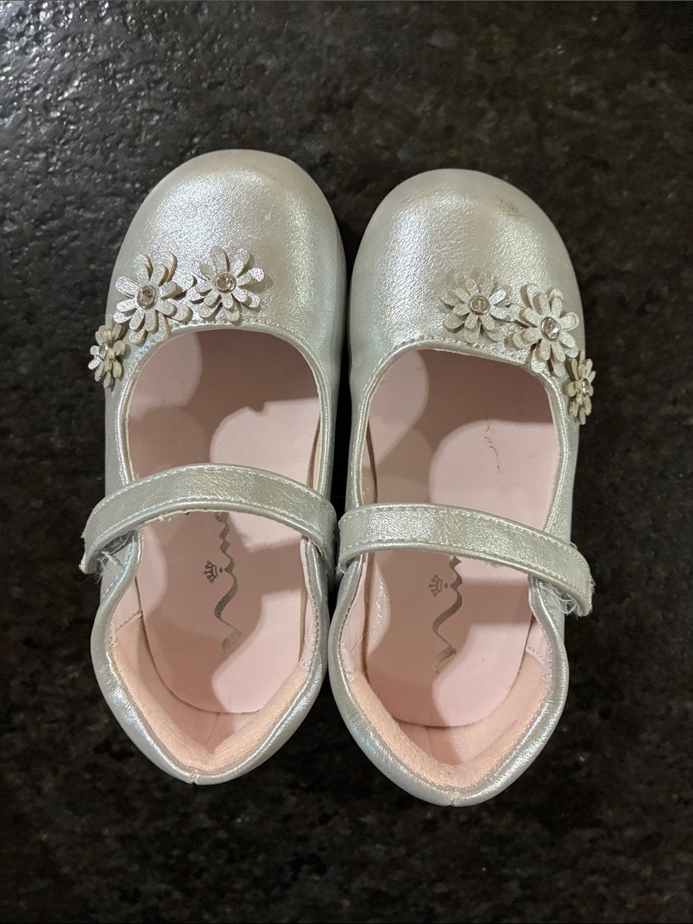 Silver girls shoes